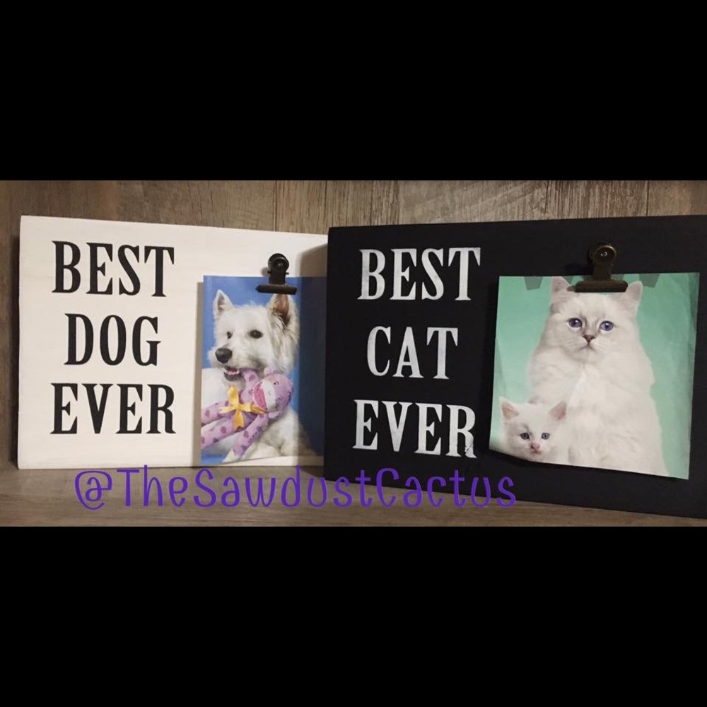 WHITE BEST DOG EVER CLIP SIGN 🐶